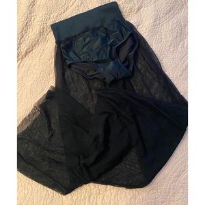 Carissa Couture Black Mesh Pants with Matching Brief - Size 12